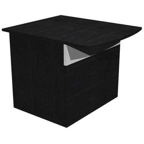 Banque D'accueil Musa Module Bas 76 X 72 Cm Frêne Noir/alu