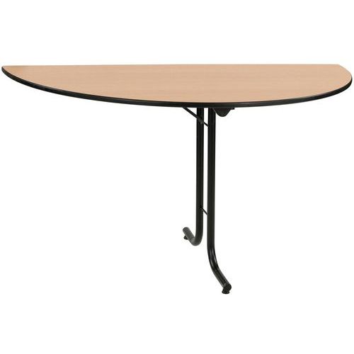 Table Pliante Modulaire 1/2 Ronde 140 X 70 Cm Hêtre/noir
