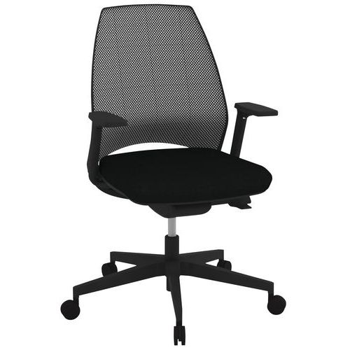 Fauteuil Oxygen Dos Moy Résil Synchro Assise M1 Noir Pied Noir