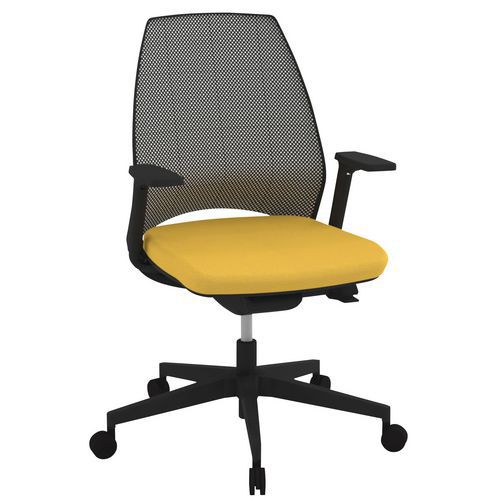 Fauteuil Oxygen Dos Moy Résil Synchro M1 Jaune Pied Noir