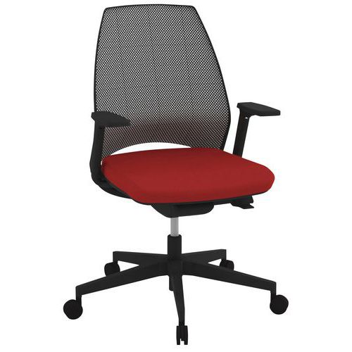 Fauteuil Oxygen Dos Moy Résil Synchro M1 Rouge Pied Noir