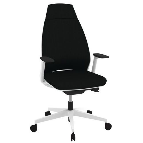 Fauteuil Oxygen Dossier Haut Synchrone M1 Noir Pied Blanc