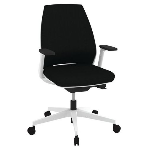 Fauteuil Oxygen Dossier Moyen Synchrone M1 Noir Pied Blanc