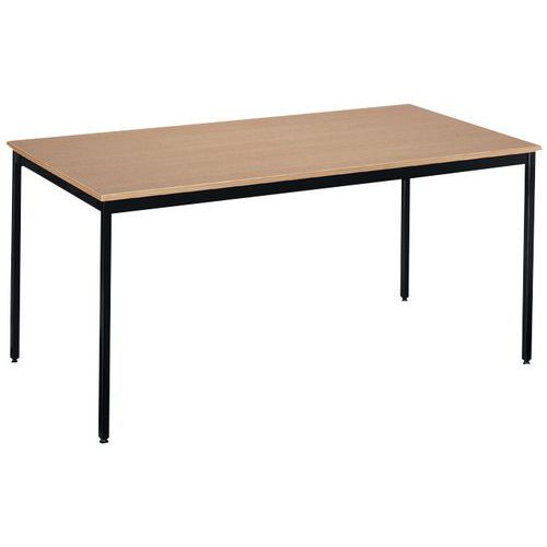 Table Universalis Rectangle 120x70 Plt Hêtre Pied 9005 Noir
