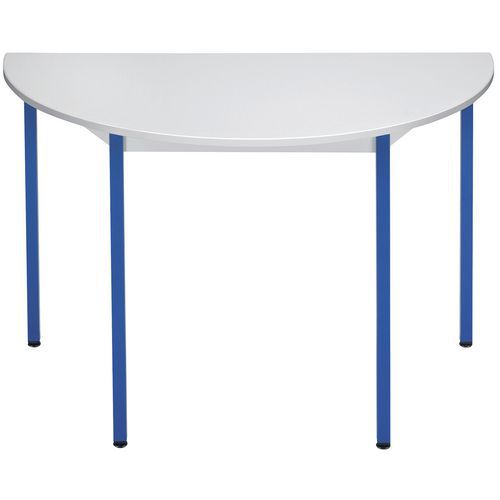 Table Universalis Demi-rond 160x80 Plt. Gris Pied 5010 Bleu