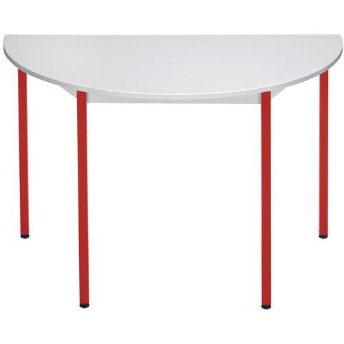 Table Universalis Demi-rond 140x70 Plt Gris/3000 Rouge