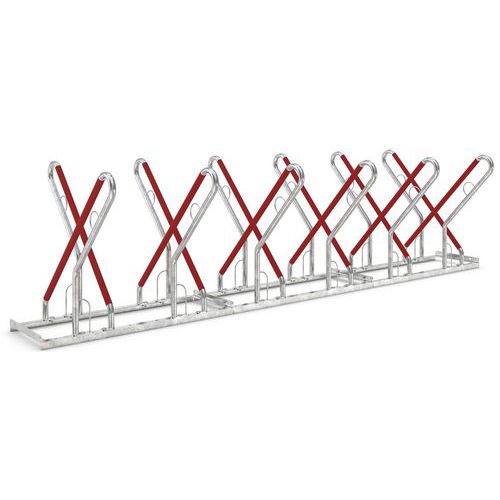 Rack À Vélo En Acier Glavanisé Xbf 12 Places Croisées