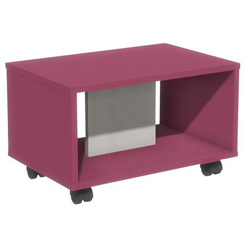 Table Basse à Roulettes Identité L.h.p. 60x35x40 Cm Fuchsia