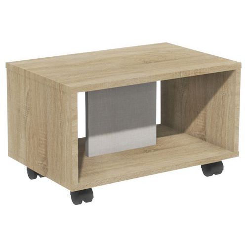 Table Basse Identité à Roulettes L.h.p. 60x35x40 Cm Chêne