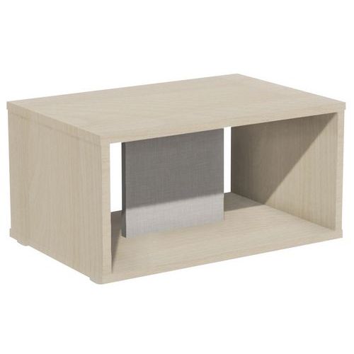 Table Basse Sur Patins Identité Lxhxp: 60x35x40 Cm Argent/pin