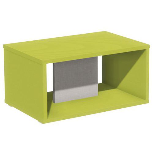 Table Basse Sur Patins Identité Lxhxp: 60x35x40 Argent/vert