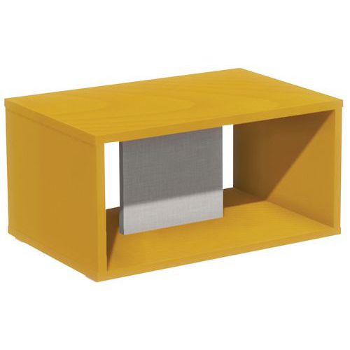 Table Basse Sur Patins Identité Lxhxp: 60x35x40 Argent/orange