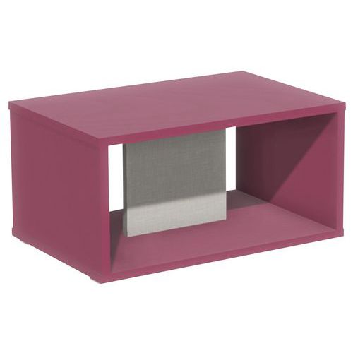 Table Basse Identité Lxhxp: 60 X 35 X 40 Cm Argent/fuschia