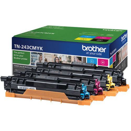 Cartouche Toner Brothertn243cmyk-pack 4-noirjaunecyanmagenta-originale
