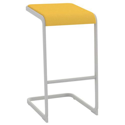 Tabouret Haut Cstool Struct.alu Assise Tissu Jaune M1