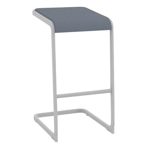 Tabouret Haut Cstool Struct.alu Assise Tissu Gris Non Feu M1