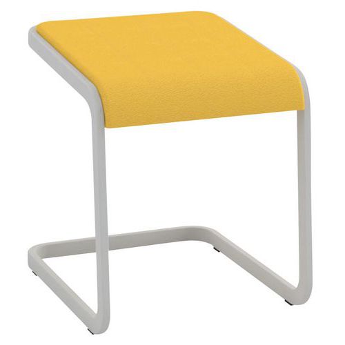 Tabouret Bas Cstool Struct.alu Assise Tissu Jaune Non Feu M1