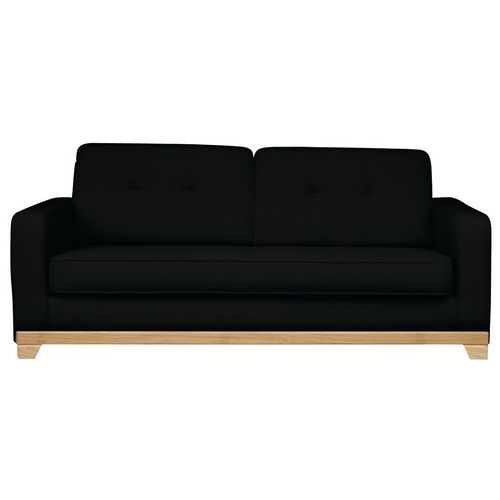 Canapé 3 Places Prétoria Tissu Polyester Chiné Noir