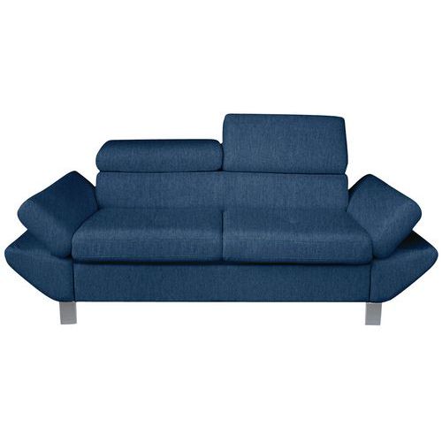 MMP - Canapé Vérona 2 places - Tissu polyester chiné Bleu - Espace détente confortable - Garantie 3 ans