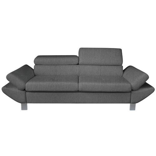 MMP - Canapé Vérona 3 places Anthracite Tissu Polyester - Espace Détente Confortable - 210cm Largeur