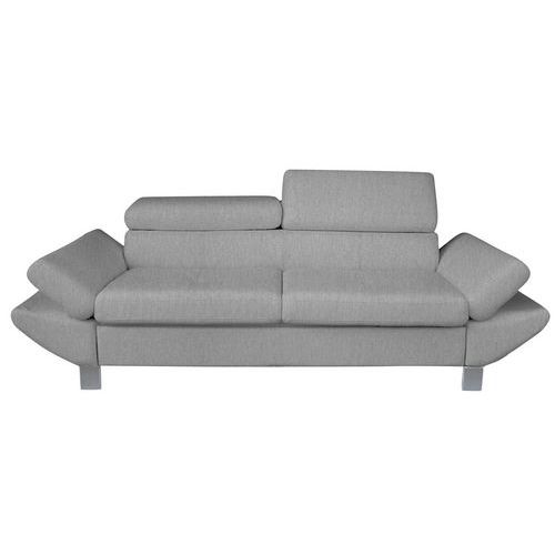 MMP - Canapé Vérona 3 places - Tissu polyester chiné Gris clair - 210 cm - Confort et design pour votre espace détente
