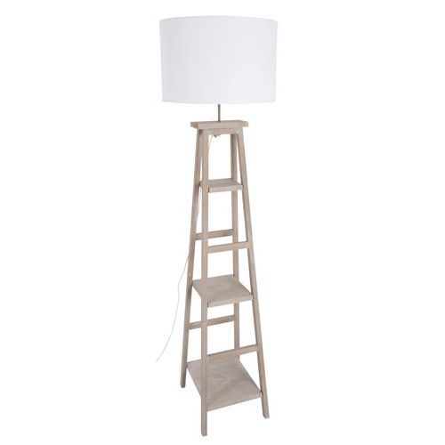 Lampadaire Booky Étagère En Bois Patiné