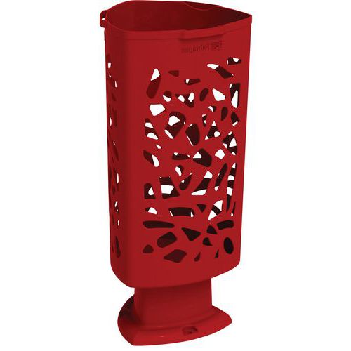 Poubelle Vienne Polyéthylène Rouge 57.7L Extérieur Sans Couvercle Plastique Robuste