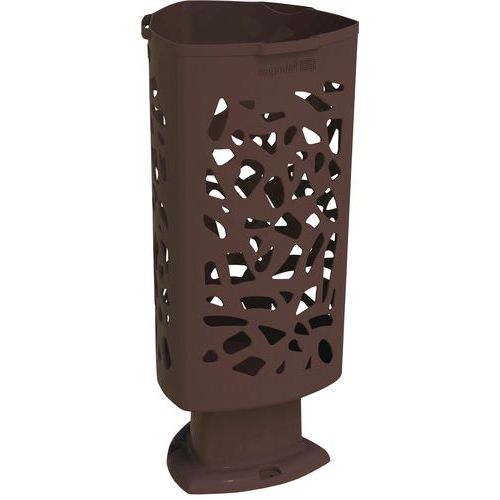 Poubelle Vienne Polyéthylène Marron 57.7L Extérieur Robuste Idéale Tri Sélectif Non
