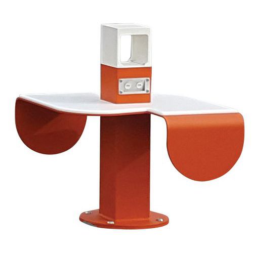 Banc Urbain Nomad S/ 2 Prises Usb Chargeur Ind Orange/blanc