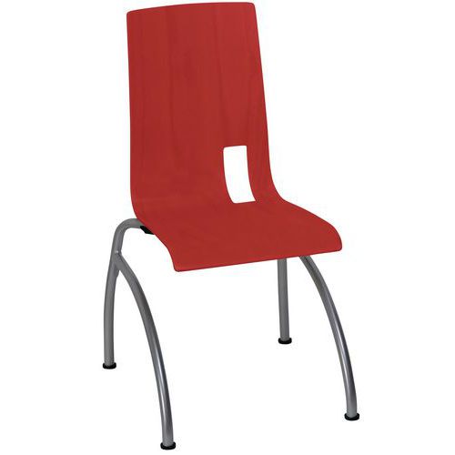Chaise Colombo 4 Pieds Ast Rouge Chinois - Gris Argent