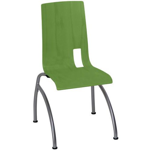 Chaise Colombo 4 Pieds Ast Vert Kiwi - Gris Argent