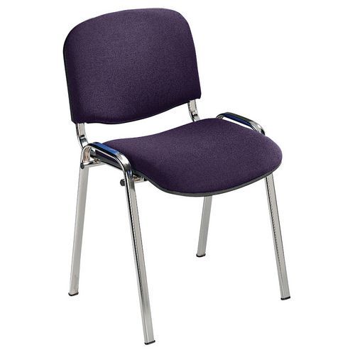GMCE - Lot de 5 Chaises Cluny PVC Prune - Piètement chromé - Empilable et lavable - M1