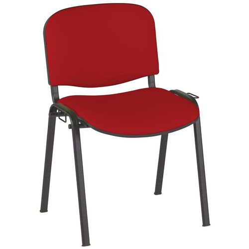 GMCE - Lot de 5 Chaises Cluny PVC M1 Tomate - Piètement Noir Métal - Empilable - Lavable - 46x46x46 cm