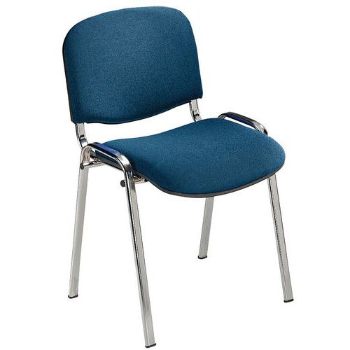 GMCE - Lot de 5 Chaises Cluny PVC M1 Urban Pétrole - Piètement chromé - Empilables et Lavables - 46x46x46 cm