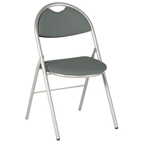 Chaises Pliantes Clap Piètement Gris Alu Pvc M1 Urban Cendre
