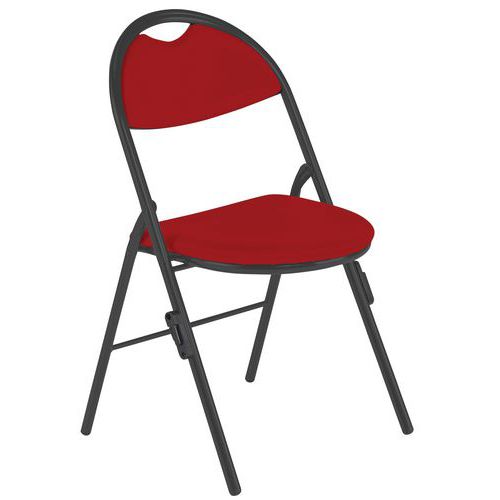 GMCE - Lot de 4 Chaises Pliantes Clap PVC M1 Urban Rouge - Assise 42x57cm - Ignifugées M1 - Idéales Collectivités