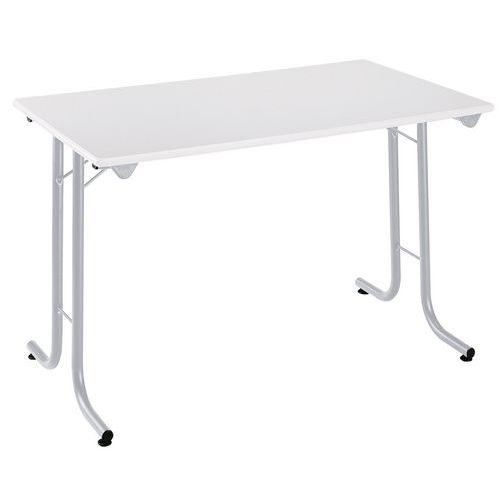 Table Pliante Modulaire 120 X 70 Cm Blanc Pied Alu