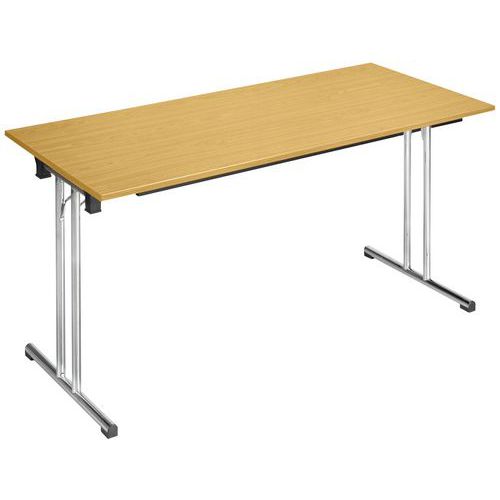 Table Pliante Chromeline 160 X 70 Cm Hêtre Pied Chromé