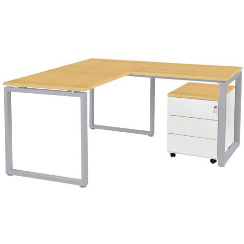 Table Office Pro Pied Carre 160 X 80 Cm Hêtre Pied Alu