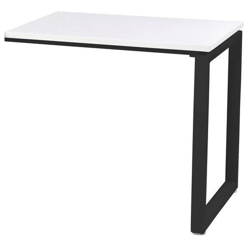 Retour P/table Office Pro Pied Carre 80x60 Cm Blanc Pied Noir