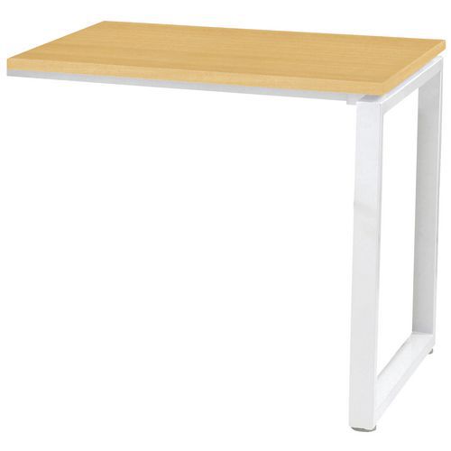 Retour P/table Office Pro 80 X 60 Cm Hêtre Pied Carré Blanc