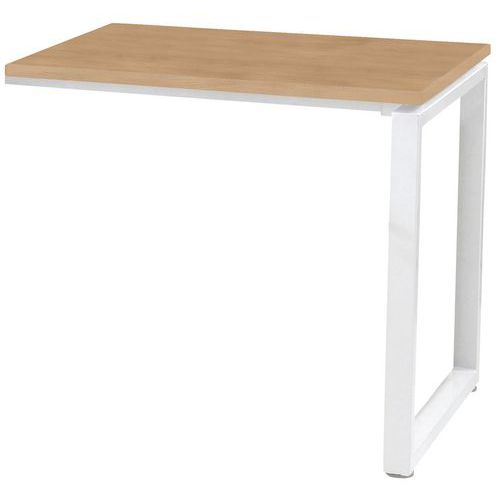 Retour réversible pour table bureau Office Pro 80x60 cm Chêne et Pieds Blancs - Éco-responsable et Durable
