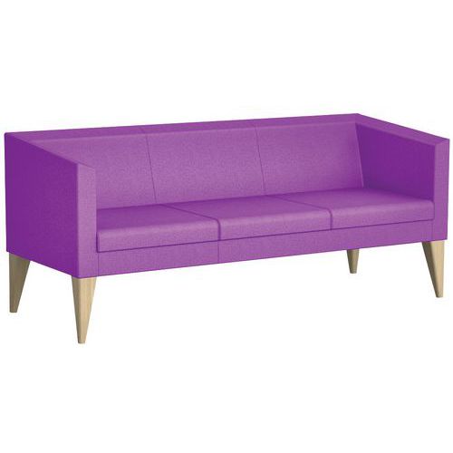 Canapé 3 Places Punto Pied Bois Tissu Magenta