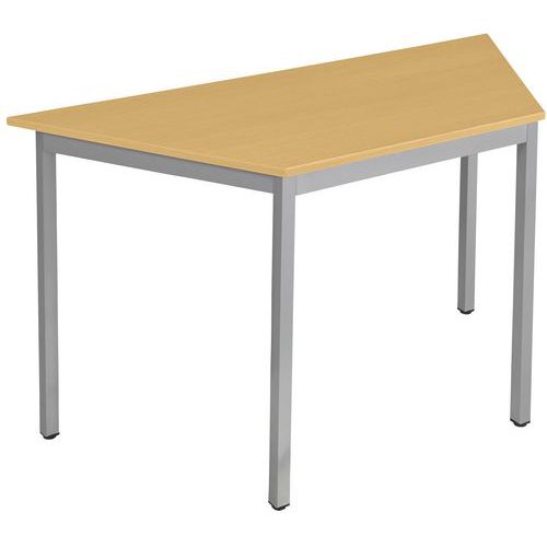 Table Universalis Trapeze 140x70x70 Plt Chêne/9006 Aluminium