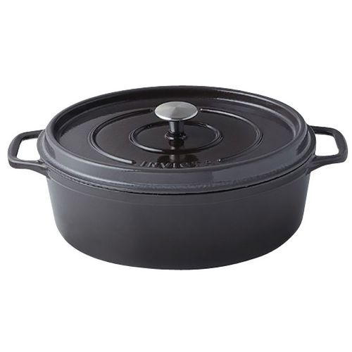 Cocotte En Fonte Ovale 35 Cm -invicta- Taupe