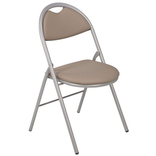 Chaises Pliantes Clap Piètement Gris Alu Pvc M1 Urban Taupe