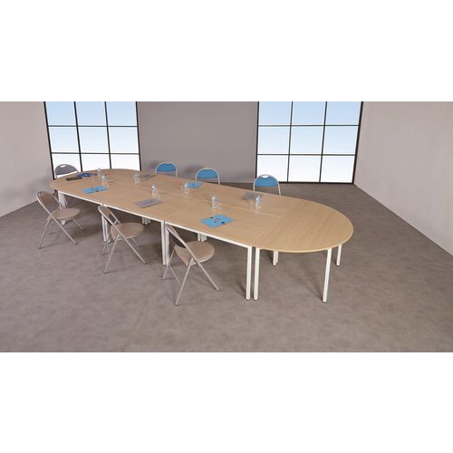 Table Universalis Rectangle 200x100 Plateau Chêne/9016 Blanc