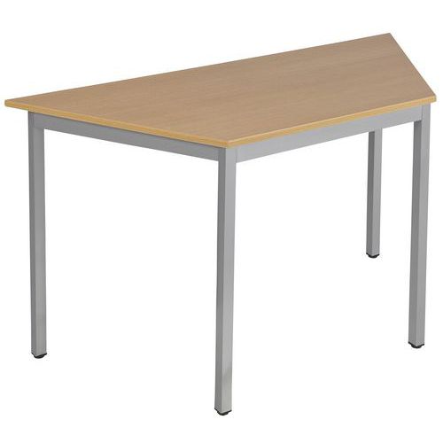 Table Universalis Trapeze 120x60x60 Plt Chêne/9006 Aluminium