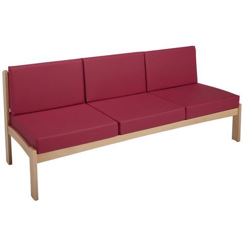 Chauffeuse 3 Places Autize Structure Naturel Pvc Fuchsia