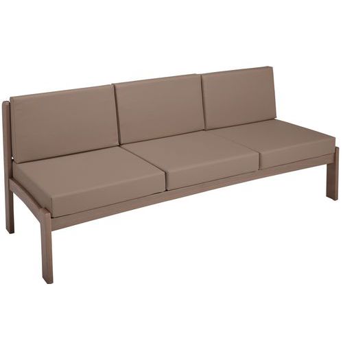 Chauffeuse 3 Places Autize Structure Taupe Pvc Terre